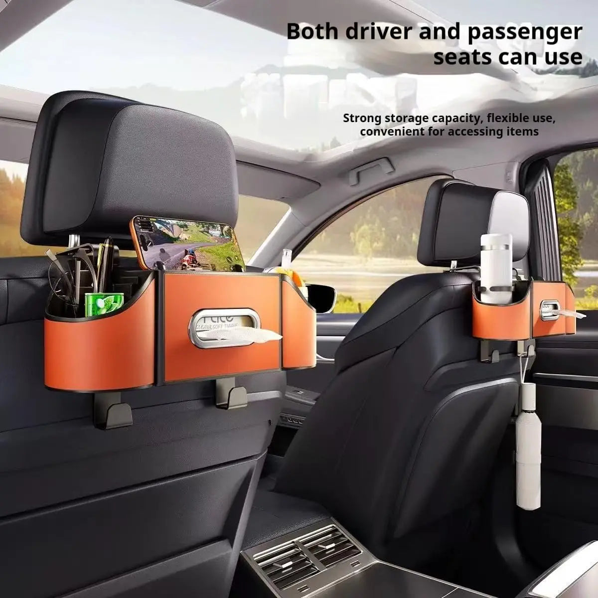 Multifunctional Car Seat Organizer – Phone, Tissue &amp; Cup Holder